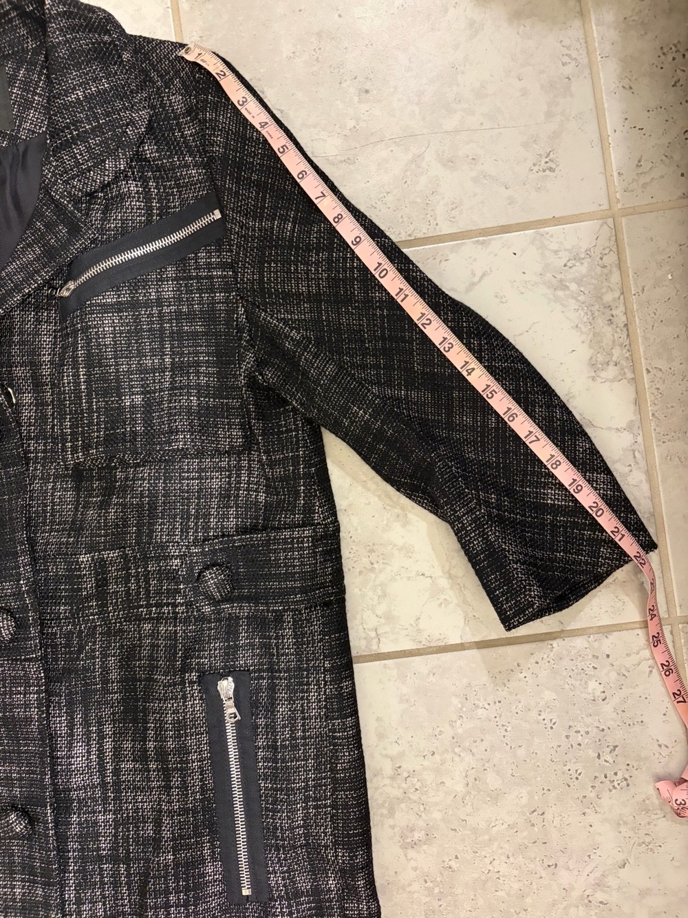 💕Marc Jacobs | Women’s Runway Tweed Lady Moto Long Coat with Zip Pockets | Sz 12 - Picture 10 of 10